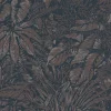 Vliestapete Blattmuster Blau Braun Silber Metallic 39560-5