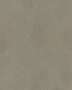 Vliestapete Blattmuster braun silber Metallic 31335