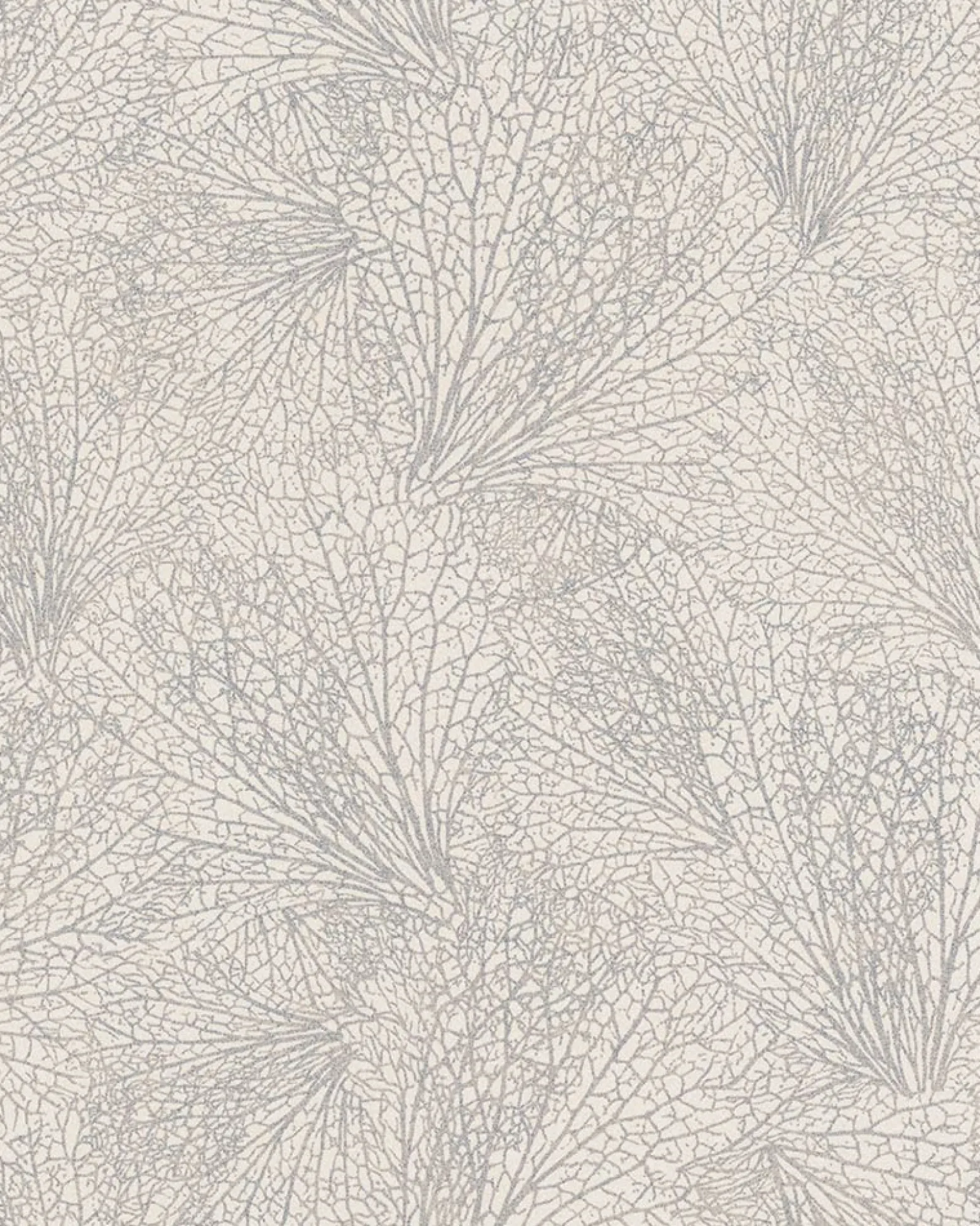 Vliestapete Blattmuster creme silber Metallic 31334