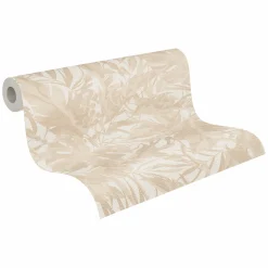 Vliestapete Blattmuster Dschungel Creme Beige 79063-1