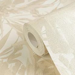 Vliestapete Blattmuster Dschungel Creme Beige 79063-1