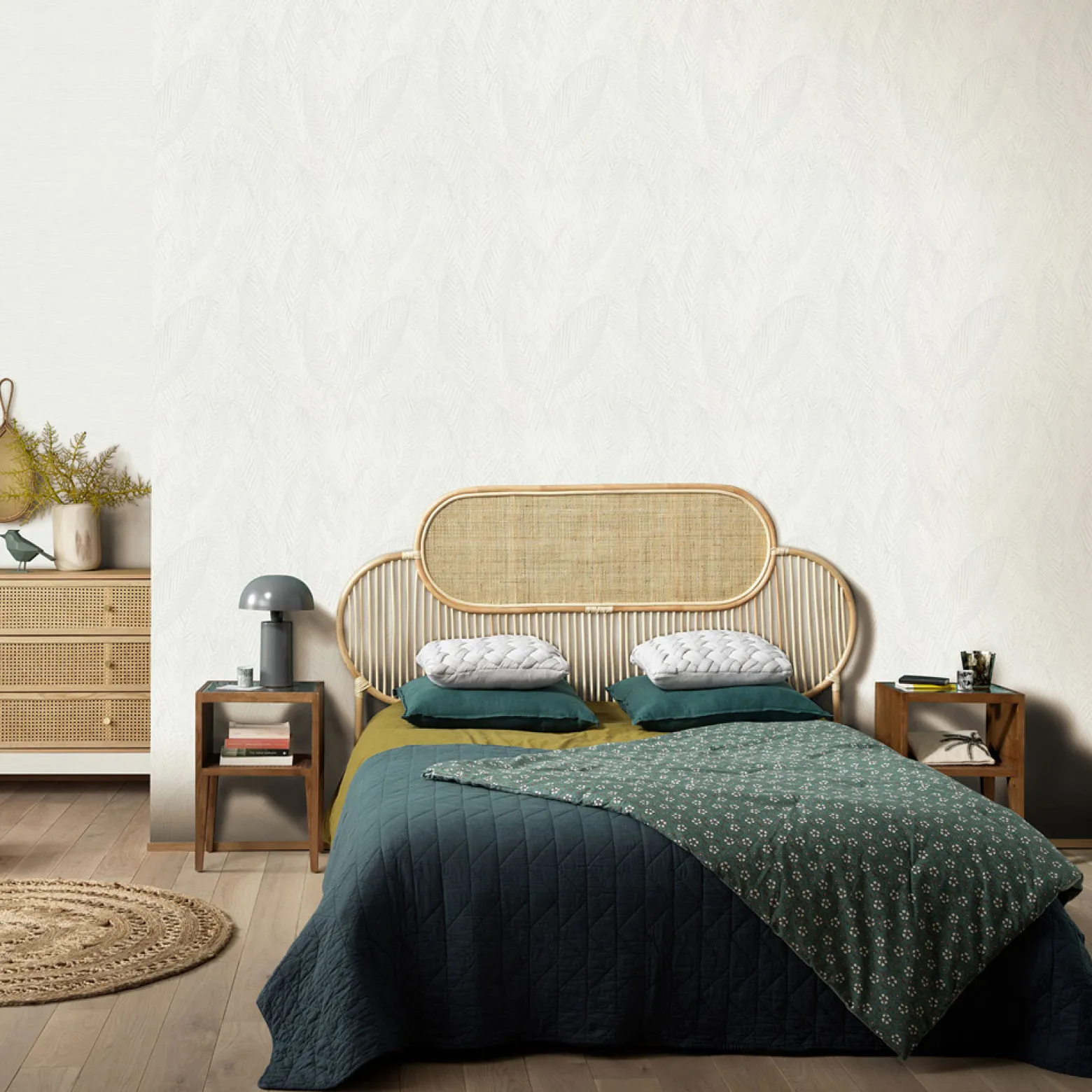 Vliestapete Blattmuster Dschungel Creme 10391-31