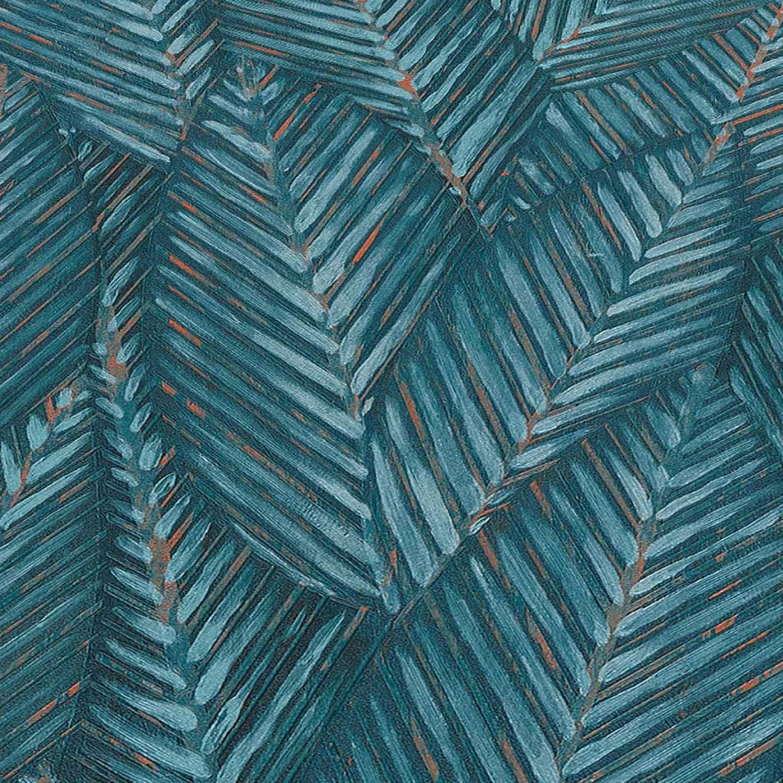 Vliestapete Blattmuster Dschungel Blau 10391-19