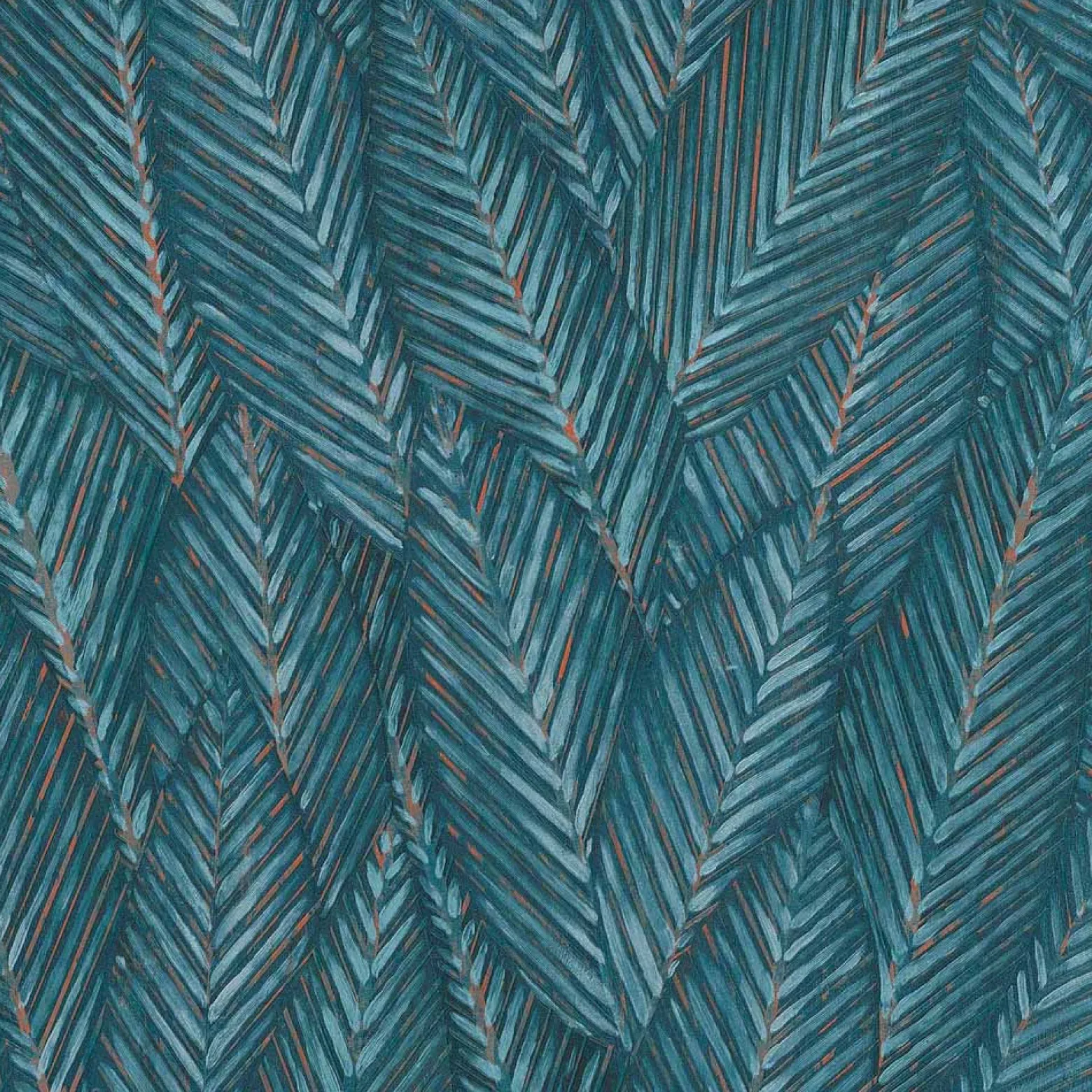 Vliestapete Blattmuster Dschungel Blau 10391-19
