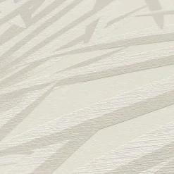 Vliestapete Blattmuster Dschungel Grau Creme 39338-1