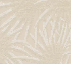 Vliestapete Blattmuster Dschungel Beige Creme 39338-2