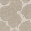 Vliestapete Blattmuster Grau Beige Gold Metallic A63501