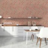 Vliestapete Blattmuster Ranken Rosa Grün Gelb 39745-3