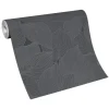 Vliestapete Blattmuster Schwarz Grau Glitzer 10381-15