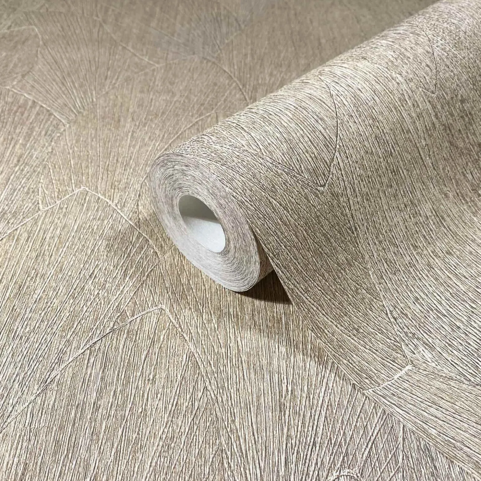 Vliestapete Blattmuster Struktur Beige Braun 35387