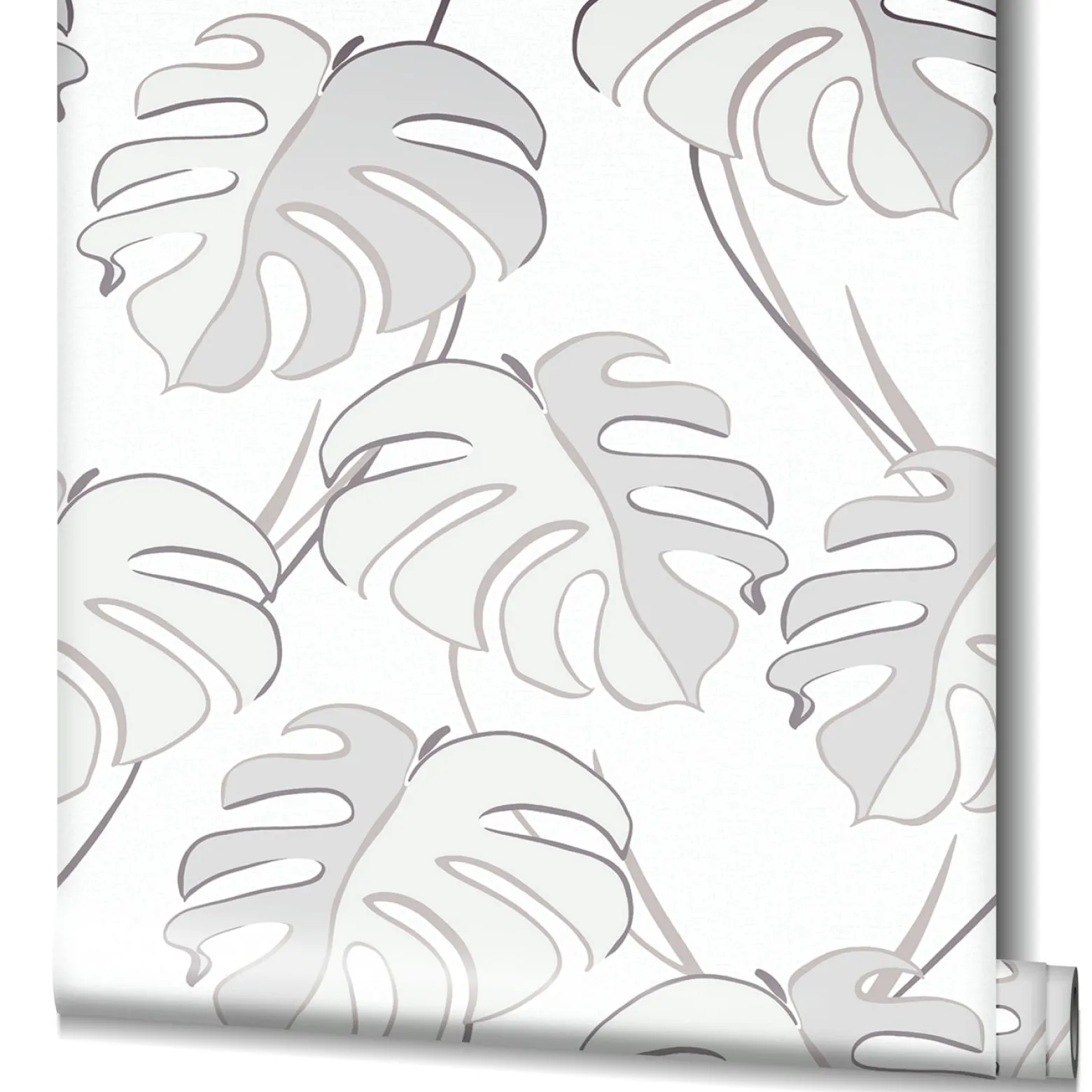 Vliestapete Blattmuster Tropisch Creme Grau 81604