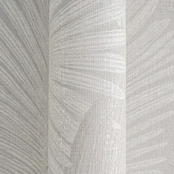 Vliestapete Blattmuster Tropen Grau Creme Glanz 78673-2