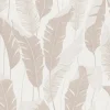Vliestapete Blattmuster Weiß Creme Metallic 10344-02