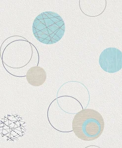 Vliestapete blau beige Kreise Planet Rasch 475913