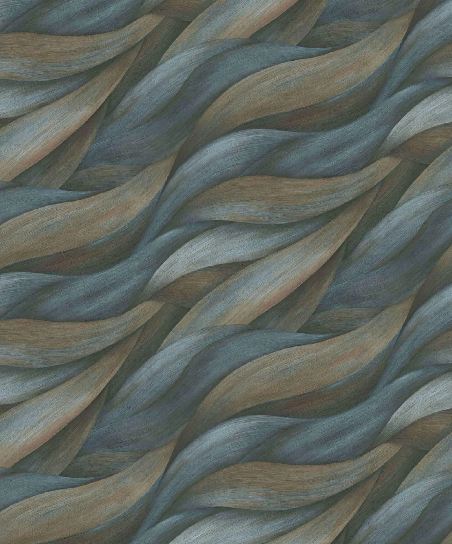 Vliestapete Blau Grün Blattmotiv 10257-08