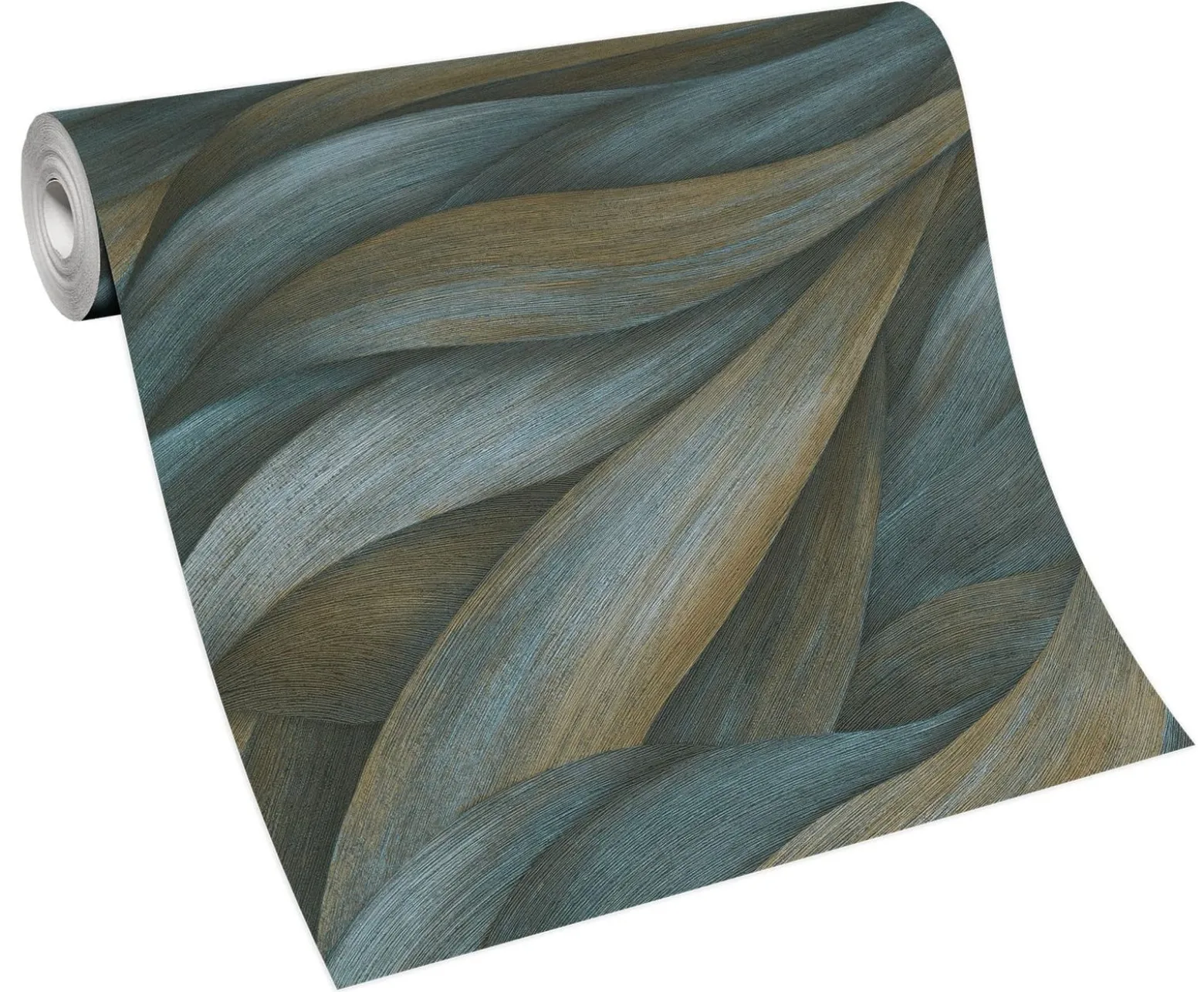 Vliestapete Blau Grün Blattmotiv 10257-08