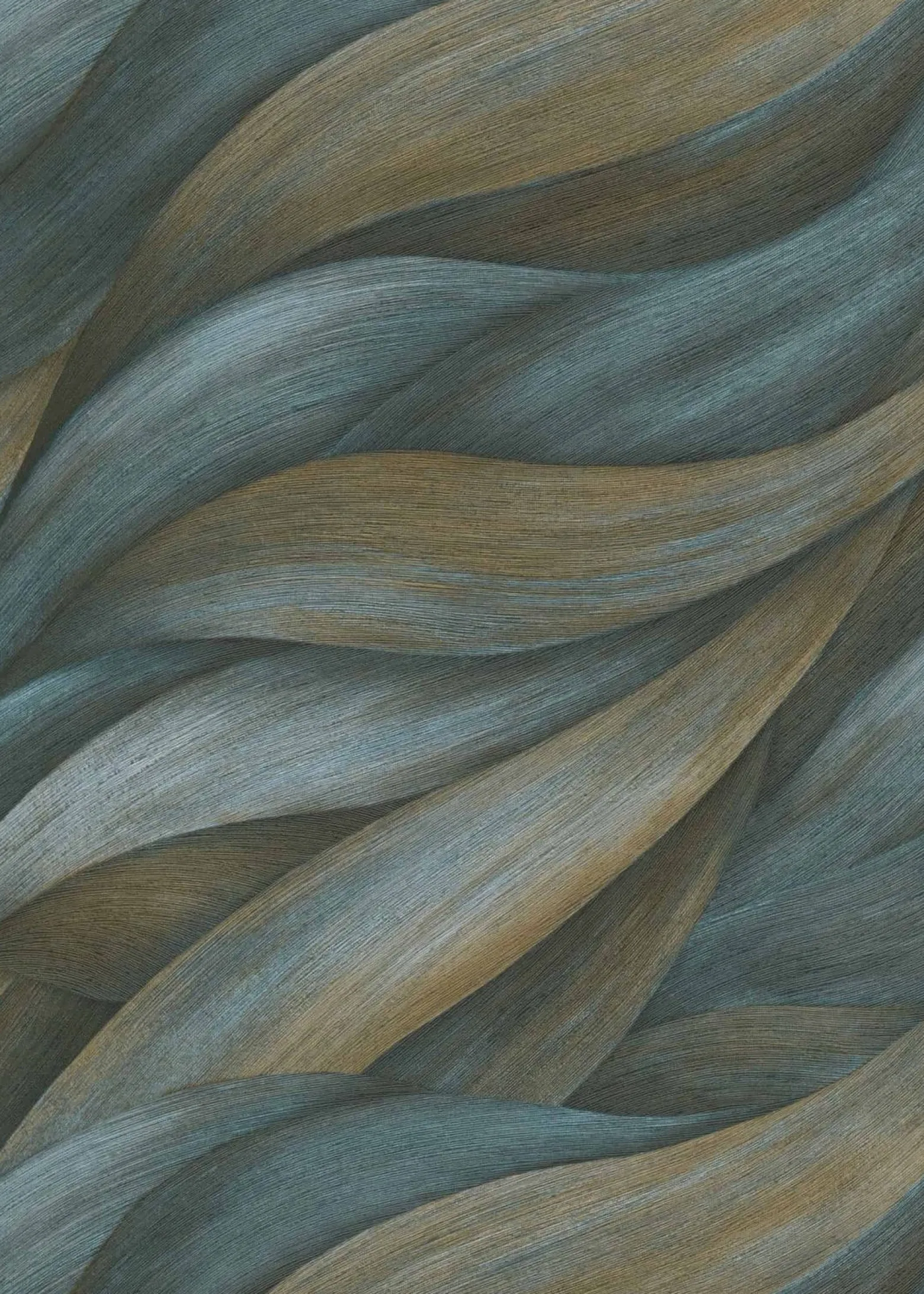 Vliestapete Blau Grün Blattmotiv 10257-08