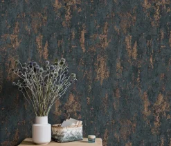 Vliestapete Blau Metallic Putz Optik 10273-44 Erismann