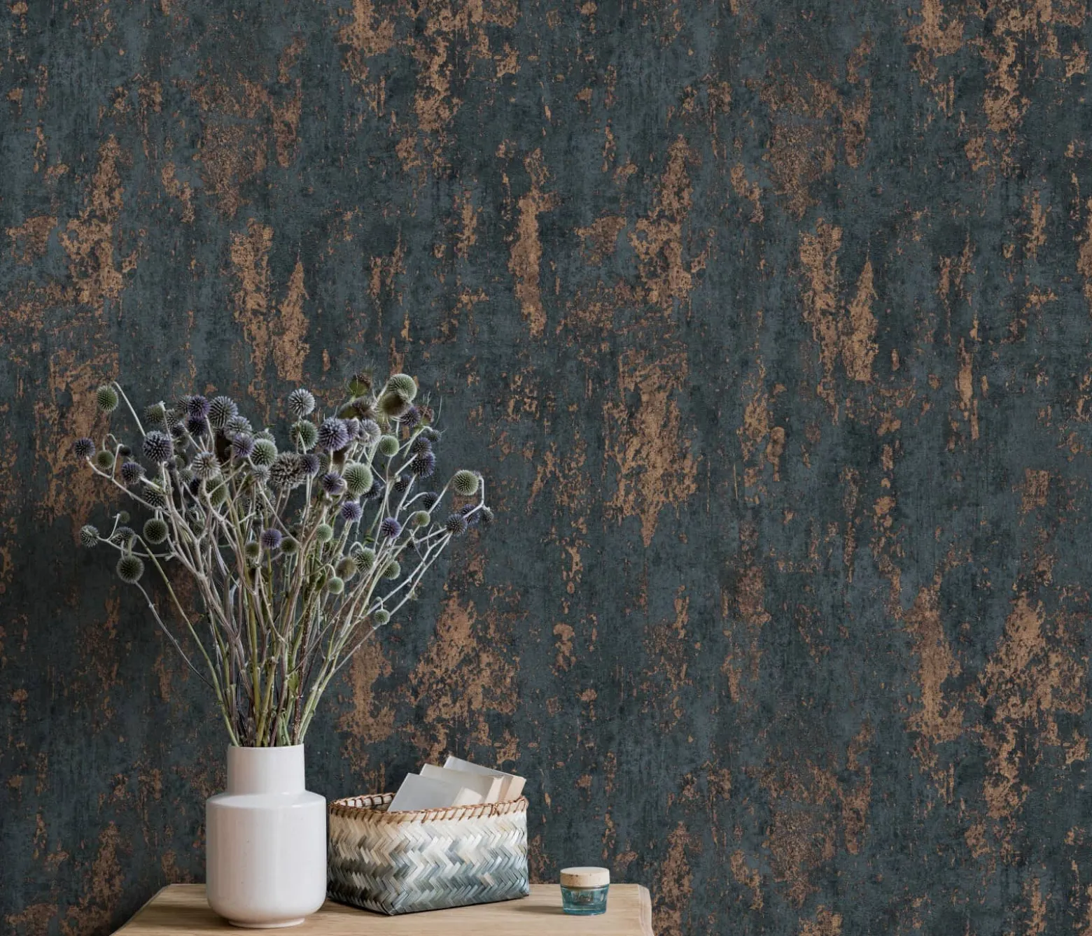 Vliestapete Blau Metallic Putz Optik 10273-44 Erismann