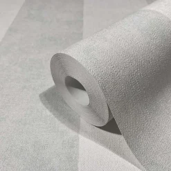 Vliestapete Block Streifen Grau Creme Glitzer 34409