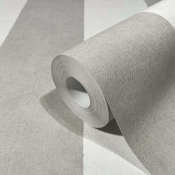 Vliestapete Block Streifen Weiß Grau Glitzer 34408