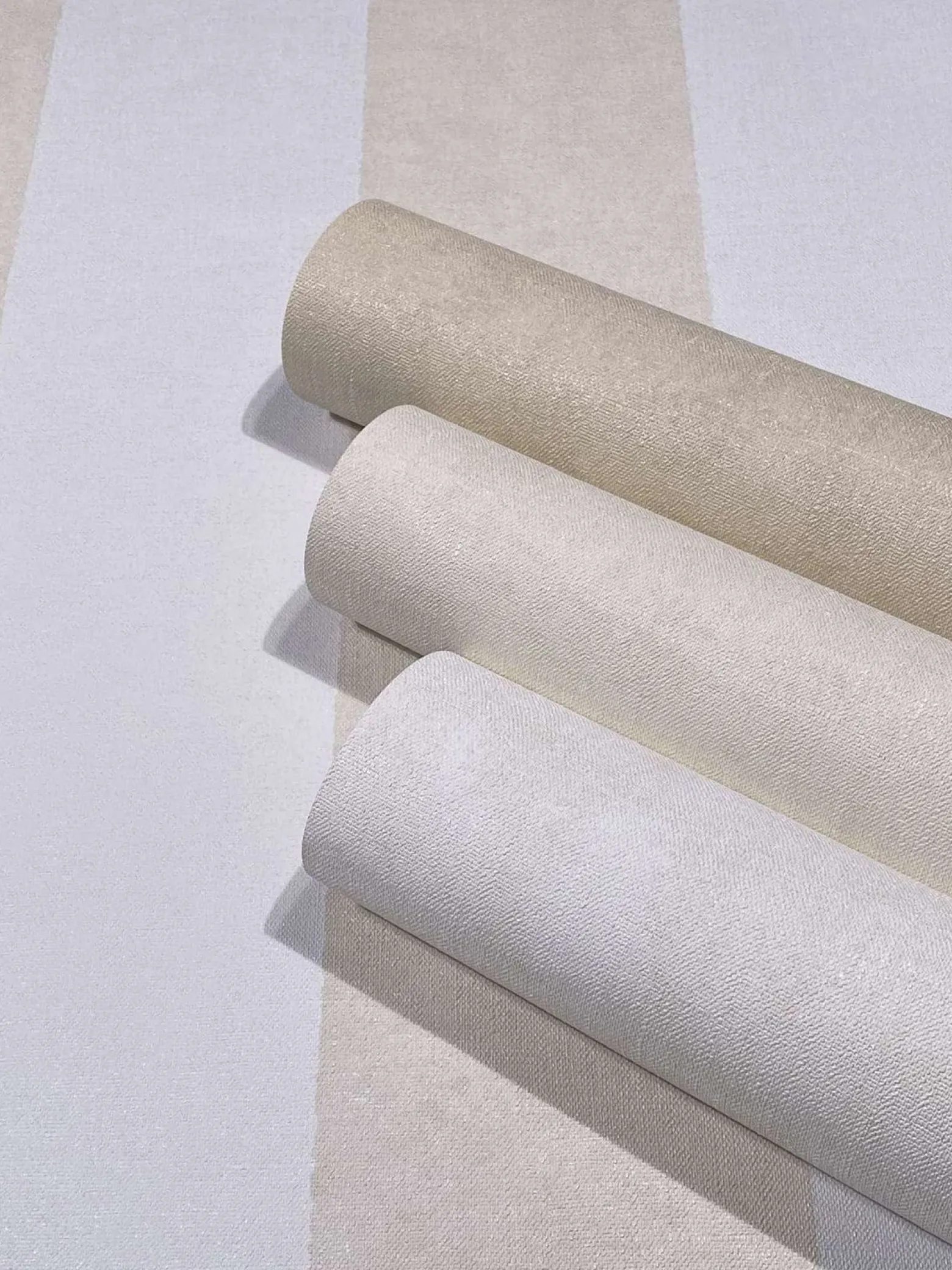 Vliestapete Block Streifen Weiß Beige Glitzer 34413