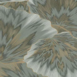 Vliestapete Blätter Abstrakt Grün Gold Metallic 10402-24
