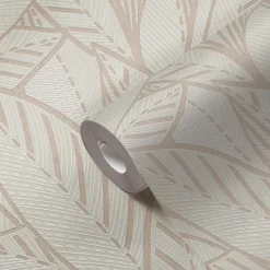 Vliestapete Blätter Abstrakt Grau Creme Metallic 39933-3