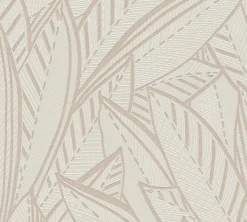 Vliestapete Blätter Abstrakt Grau Creme Metallic 39933-3