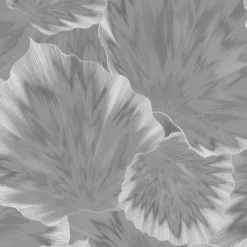 Vliestapete Blätter Abstrakt Grau Silber Metallic 10402-10
