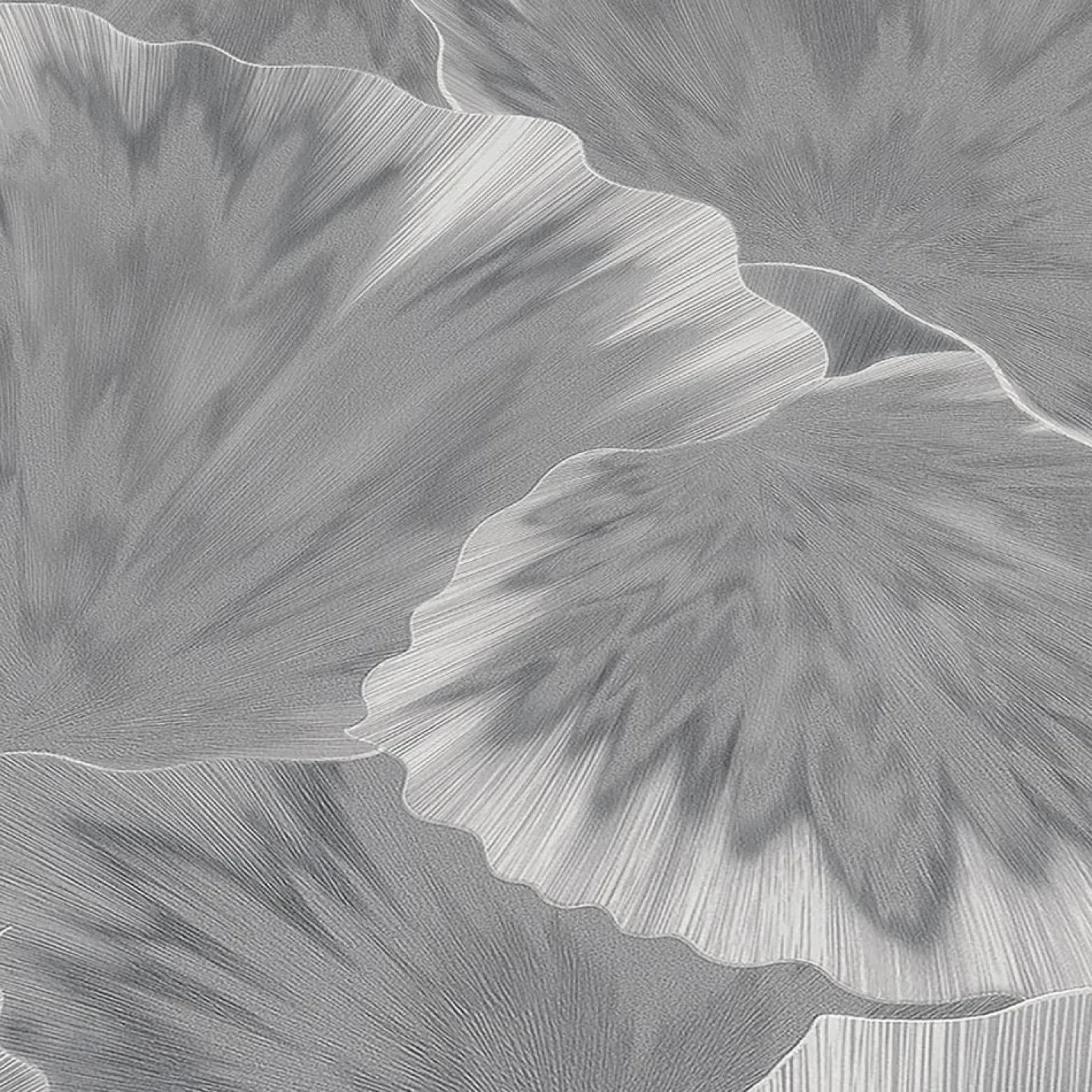 Vliestapete Blätter Abstrakt Grau Silber Metallic 10402-10