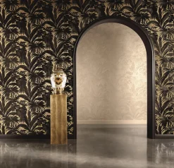 Vliestapete Blätter anthrazit gold Versace 96240-1