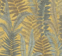 Vliestapete Blätter Aquarell Gelb Grün 39347-2
