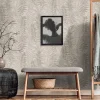 Vliestapete Blätter Aquarell Grau Beige 39347-5