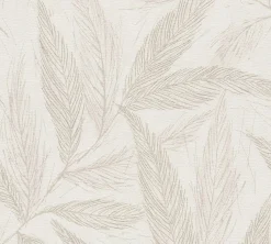 Vliestapete Blätter Beige Grau Silber Metallic 79096-2