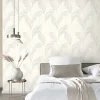 Vliestapete Blätter Beige Metallic Glitzer 10282-02