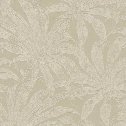 Vliestapete Blätter Beige Weiß Gold Metallic 39501-4