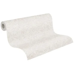 Vliestapete Blätter Betonoptik Creme Grau 38920-2