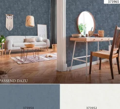 Vliestapete Blätter blau schwarz 37396-5