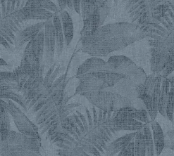 Vliestapete Blätter blau schwarz 37396-5
