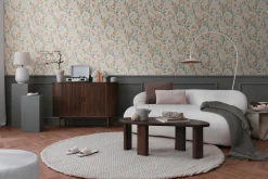 Vliestapete Blätter Blumen Creme Orange Grün 79062-4