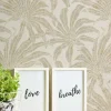 Vliestapete Blätter Creme Gold Silber Metallic 39501-5