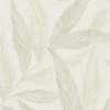 Vliestapete Blätter Creme Grün Silber Metallic 79096-1
