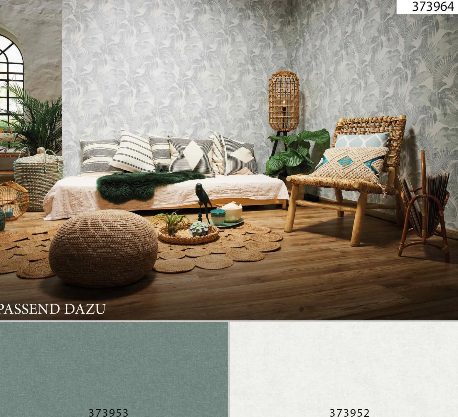 Vliestapete Blätter creme grün 37396-4