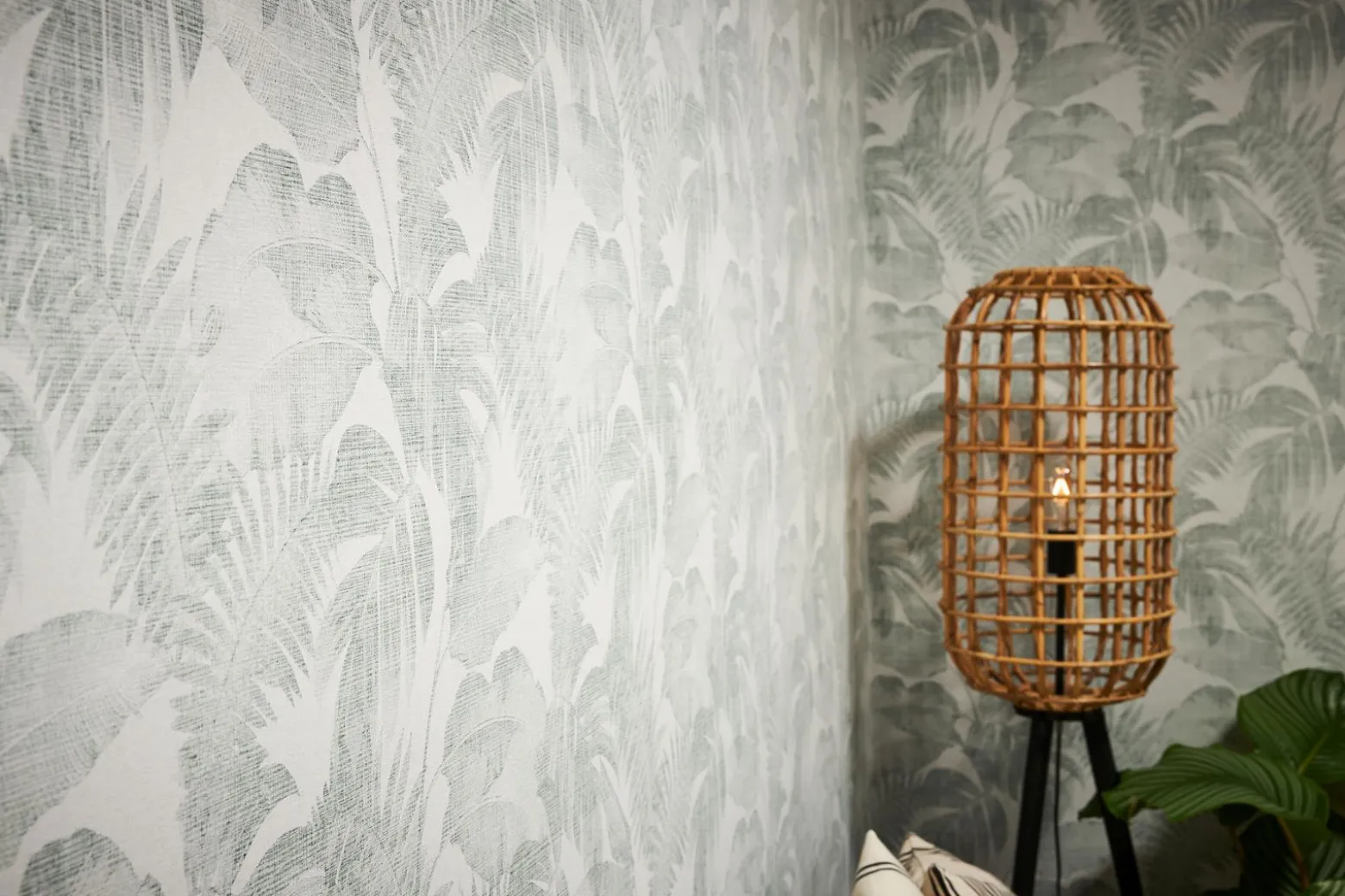 Vliestapete Blätter creme grün 37396-4