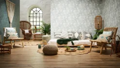 Vliestapete Blätter creme grün 37396-4