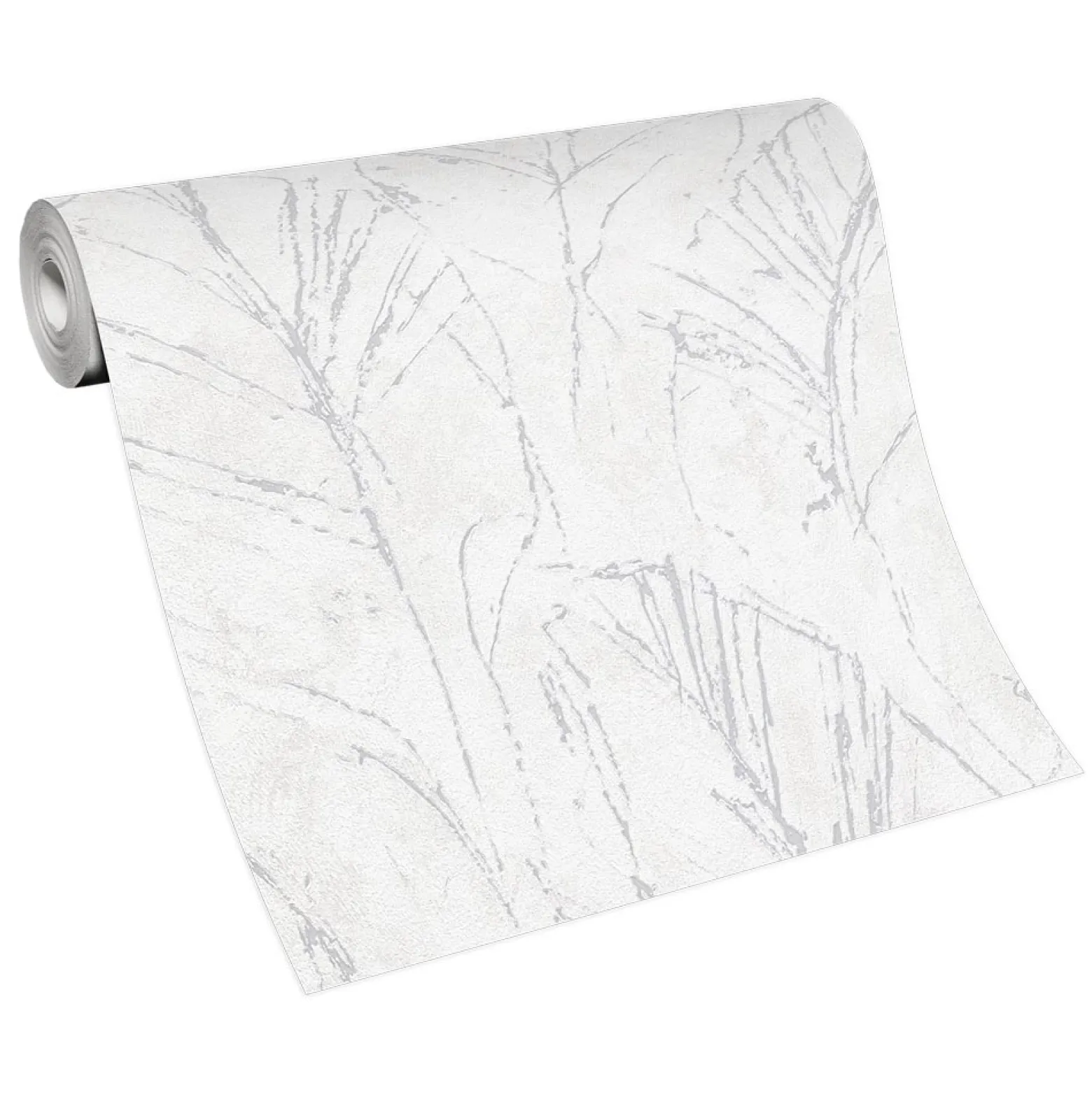 Vliestapete Blätter Creme Silber Metallic 10321-31