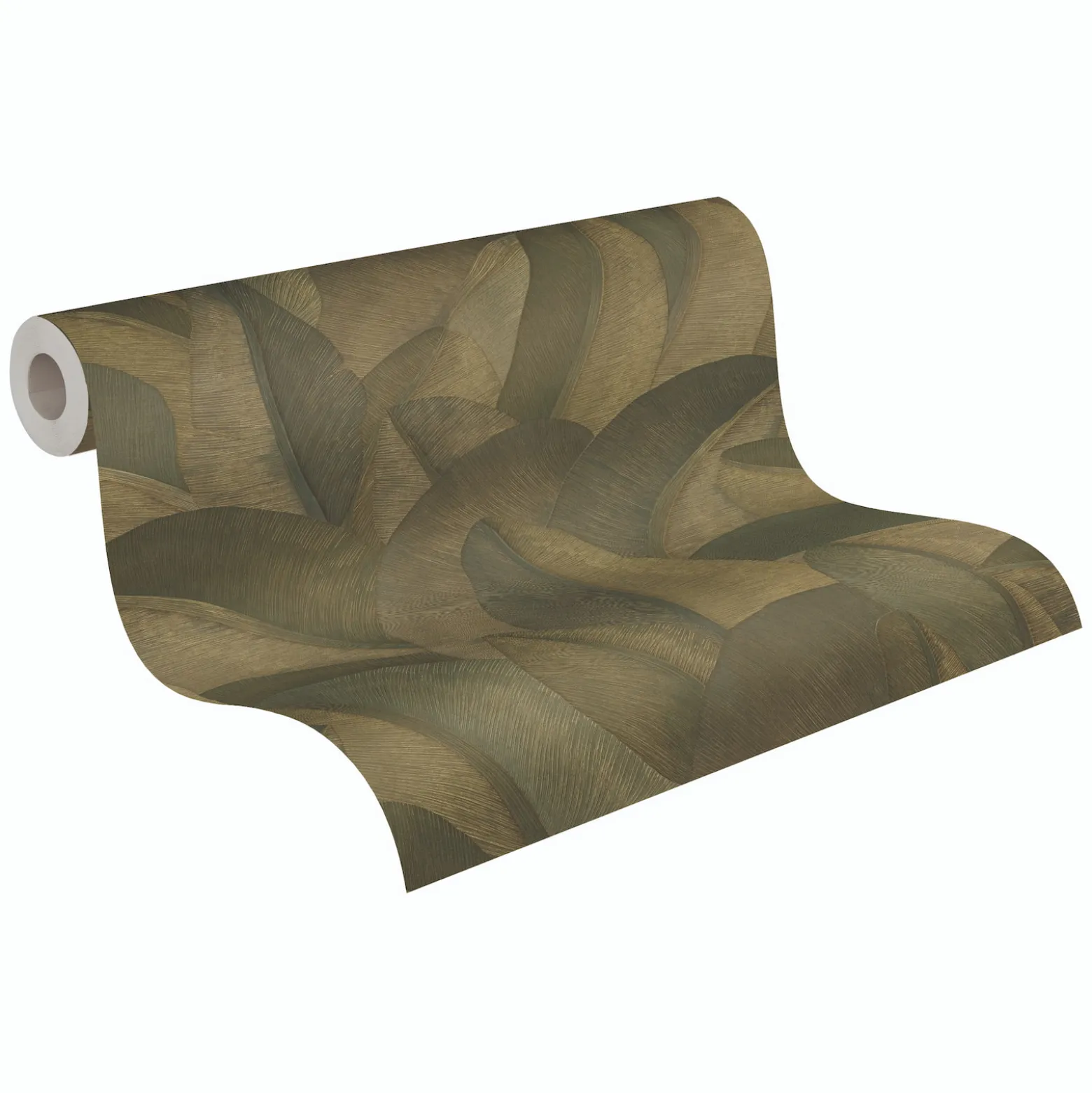 Vliestapete Blätter Dschungel Grün Gold Metallic 79039-4