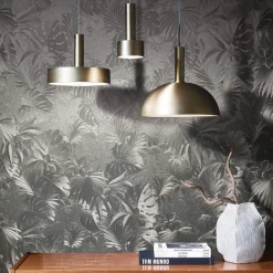 Vliestapete Blätter Dschungel Metallic platin-silber 33302