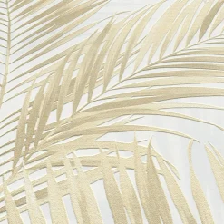 Vliestapete Blätter Dschungel Weiß Beige 10531-02